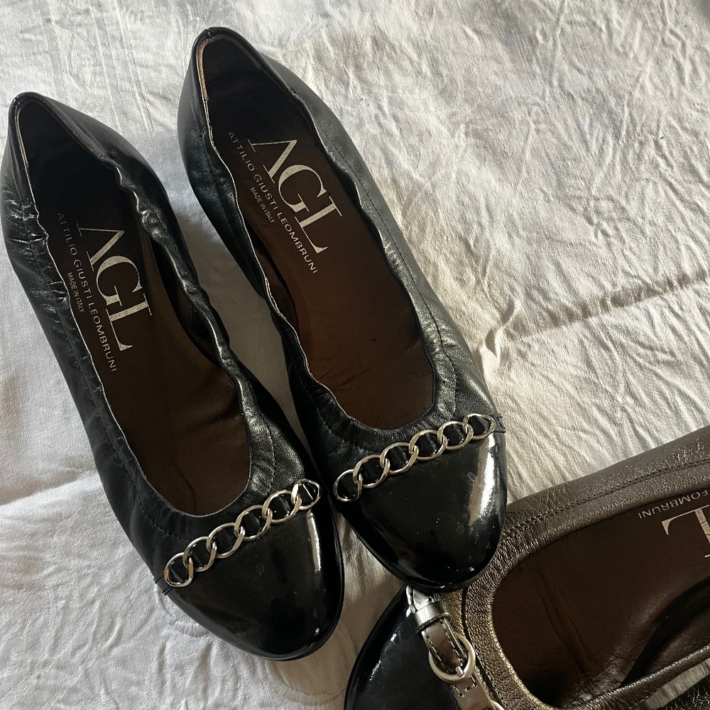 2 Pair AGL BALLET FLATS.  EXCELLENT CONDITION